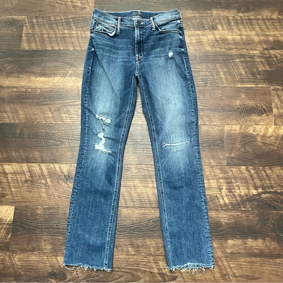 MOTHER Denim - Mother Mid-Rise Dazzler ankle fray denim jeans weekend warrior 26 27 *READ*